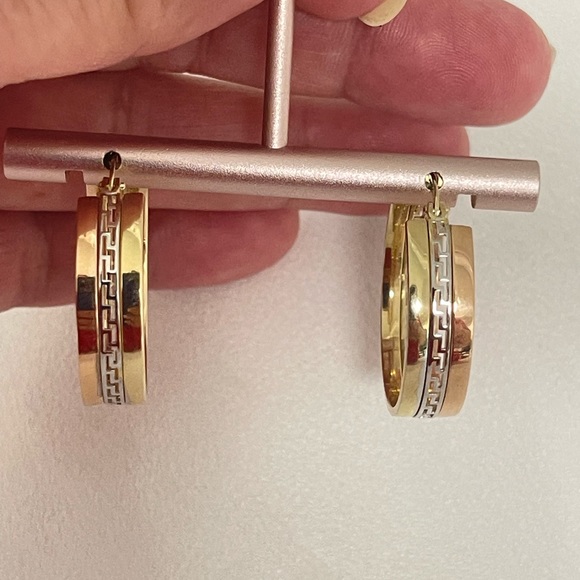 Solid 10k Gold Hoop Earrings - Picture 3 of 8